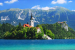 Озеро Блед (Bled) и остров с колокольней, Словения